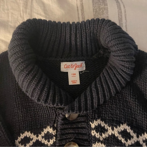 Cat & Jack | Shawl Collar Button Down Cardigan | 12 mo - Picture 3 of 5